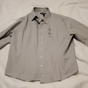 Tommy Hilfiger Men's Light Gray Button Down Shirt